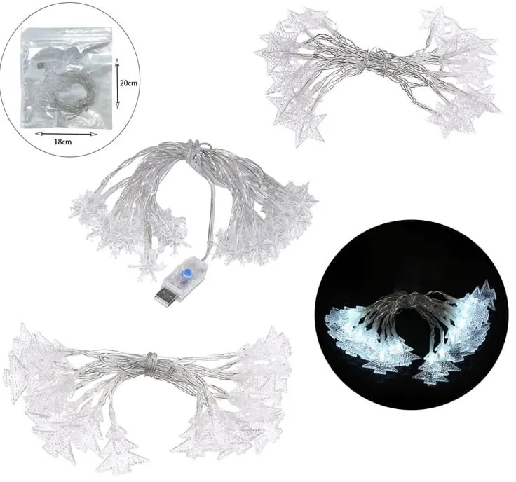 LED λαμπάκια USB ψυχρό φως 3Μ - LED USB color light strip cold light