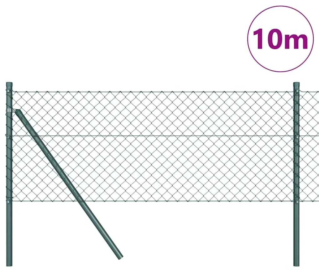 vidaXL Στύλος Περιφράξεων Πράσινο 10 x 0,8 μ (40 x 40 χιλιοστά πλέγμα)