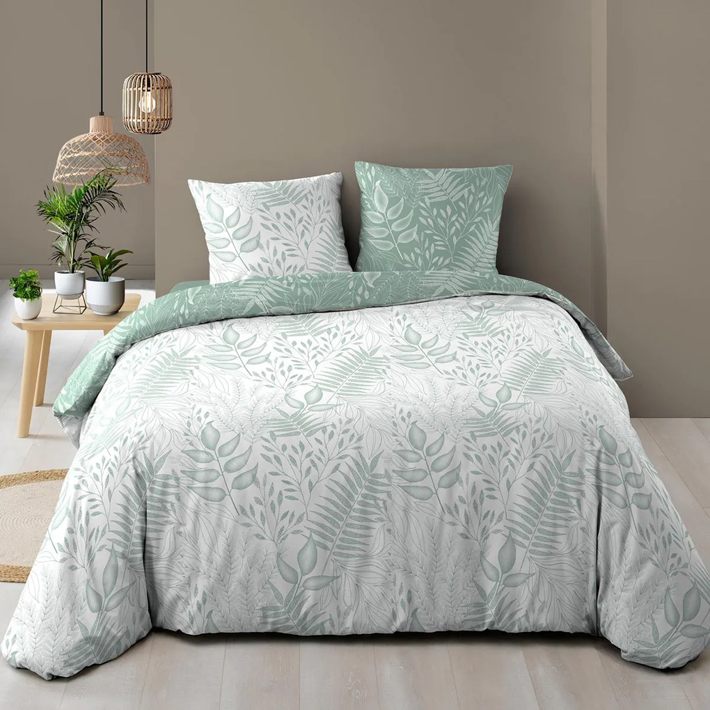 Παπλωματοθήκη King Size (260x240) 2 Όψεων + Διακοσμητικές Μαξιλαροθήκες L-C Cassia Sage 1645013