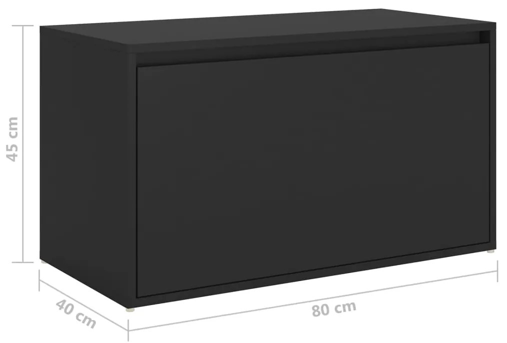 Έπιπλο Χολ / Εισόδου Μαύρο 80 x 40 x 45 εκ. από Επεξ. Ξύλο - Μαύρο