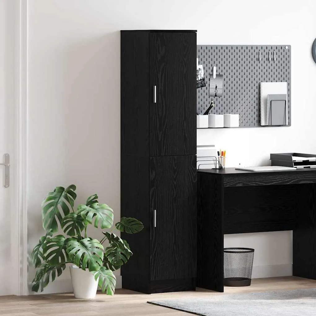 Highboard Μαύρη Οξυά 35 x 39 x 168 εκ.