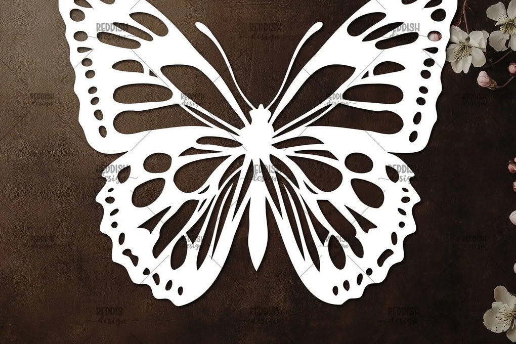 Σετ των 2 Intra απο ξύλο plywood 3mm-4mm πάχος Κοπή χαρτιού πεταλούδας , Σχέδιο κοπής χαρτιού Δίασταση 30x20 cm INTRAFABR-115823427