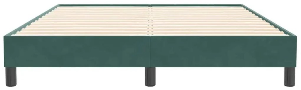 Box Spring Κρεβάτι χωρίς στρώμα Σκούρο πράσινο Βελούδινο - Πράσινο