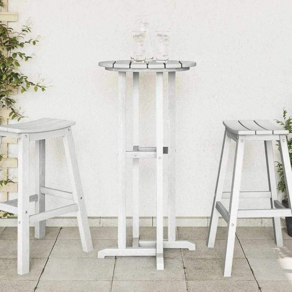 vidaXL Μπαρ Τραπέζι Λευκό 55x55x107 εκ HDPE
