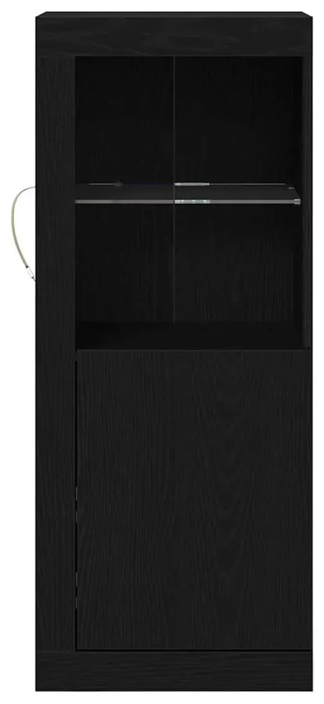 vidaXL Κονσόλα με LED Φώτα Μαύρο Δρυς 41x37x100 εκ.