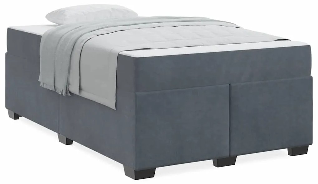 vidaXL Σκελετός Κρεβατιού με στρώμα Σκούρο Γκρι 120 x 190 cm ύφασμα