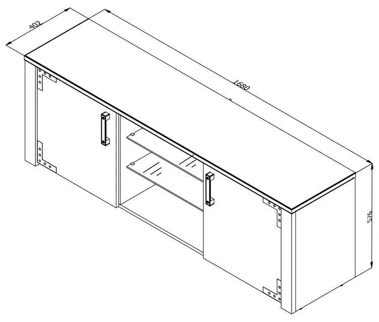 Έπιπλο Τηλεόρασης Lazio 170 Artisan Oak - Μαύρο 168x40x57 εκ. 168x40x57 εκ.