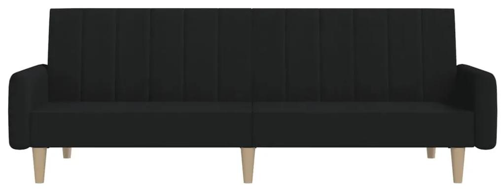 vidaXL Καναπές Κρεβάτι Διθέσιος Μαύρος Υφασμάτινος