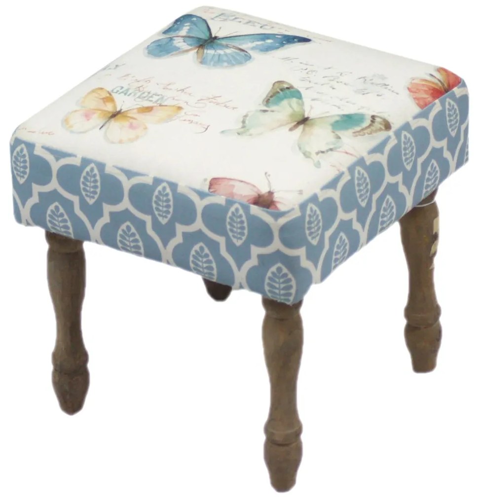 Artekko Stool Πολύχρωμο Υφασμάτινο Σκαμπό με Ξύλινα Πόδια (34x34x34)cm Artekko 742-2480