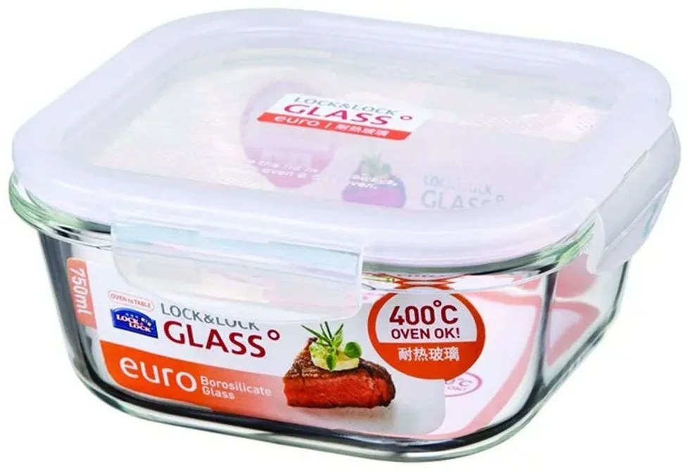 Δοχείο Φαγητού LLG224 15,5x15,5x6,9cm 750ml Clear Lock &amp; Lock Glass