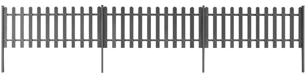 Φράχτης με Στύλους 3 τεμ. 600 x 60 εκ. από WPC - Γκρι