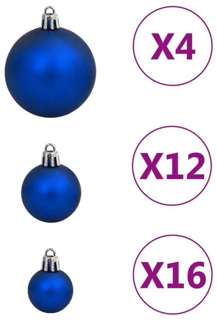 vidaXL Σετ Μπάλες Χριστουγεννιάτικες 111 τεμ. Μπλε από Πολυστυρένιο