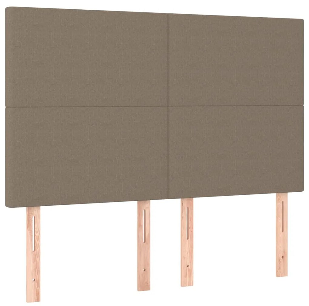 ΚΡΕΒΑΤΙ BOXSPRING ΜΕ ΣΤΡΩΜΑ &amp; LED TAUPE 140X200 ΕΚ. ΥΦΑΣΜΑΤΙΝΟ 3134721