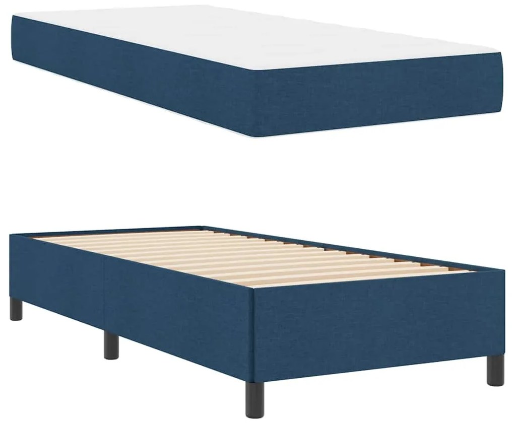 vidaXL Κρεβάτι με ελατήρια Μπλε, Μαύρο 100 x 200 cm