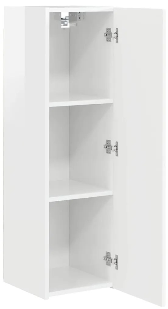 vidaXL Ντουλάπι Τηλεόρασης Τοίχου Λαμπερό Λευκό 30 x 31 x 100 εκ.