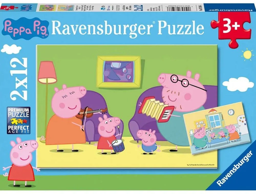 Παζλ Πέππα Το Γουρουνάκι 7596 Pig 2x12Τμχ. Multi Ravensburger