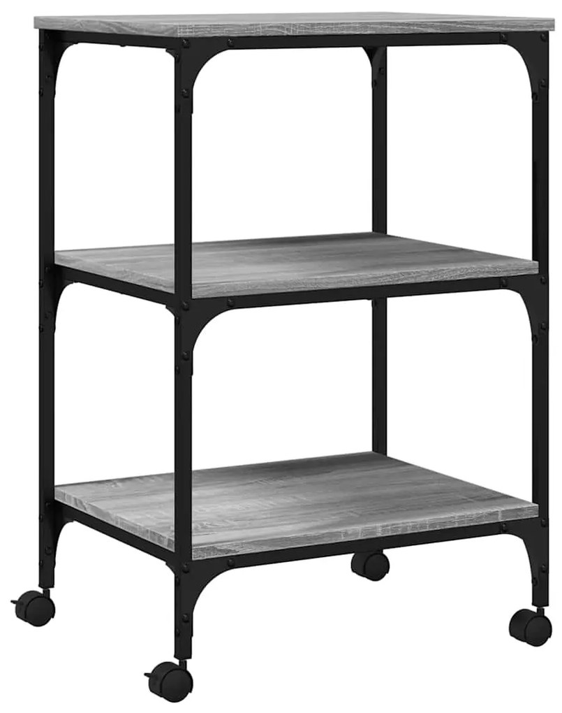 vidaXL Βάση Εκτυπωτή 3 Επιπέδων Γκρι Sonoma 50x41x75 εκ Επεξ. Ξύλο