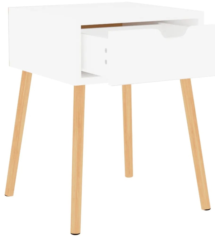 vidaXL Κομοδίνα 2 τεμ. Λευκά 40 x 40 x 56 εκ. από Επεξεργ. Ξύλο