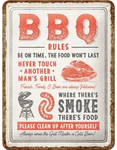 Μεταλλική πινακίδα BBQ Rules