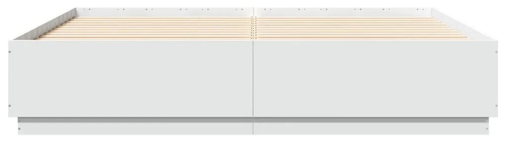 vidaXL Πλαίσιο Κρεβατιού με Φώτα LED Λευκό 180x200 εκ. Επεξ. Ξύλο