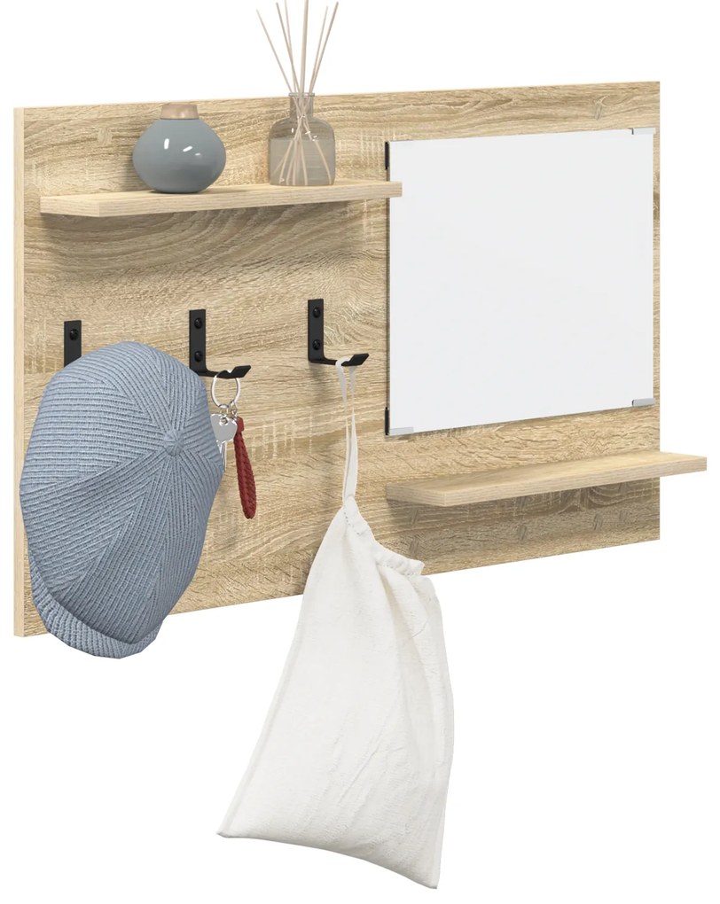 vidaXL Τοίχου Κρεμάστρα Sonoma Oak 90 x 10 x 50 εκ Επεξεργασμένο ξύλο