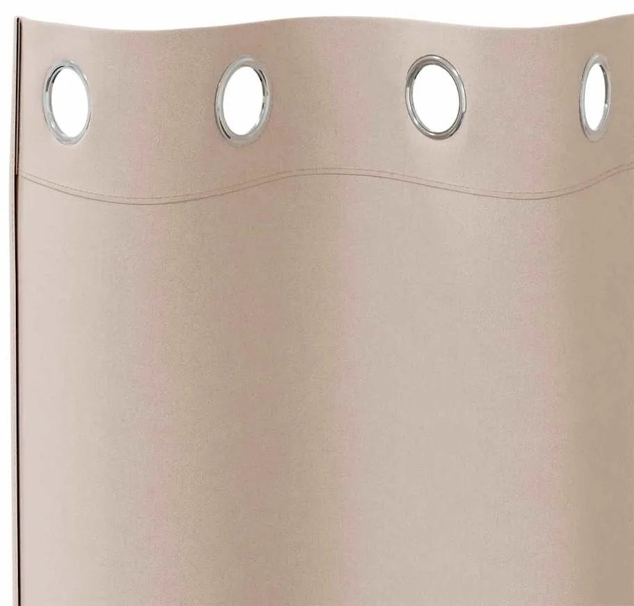 vidaXL Κουρτίνες Μαύρης Ύφανσης με Δαχτυλίδια 2 pcs Taupe