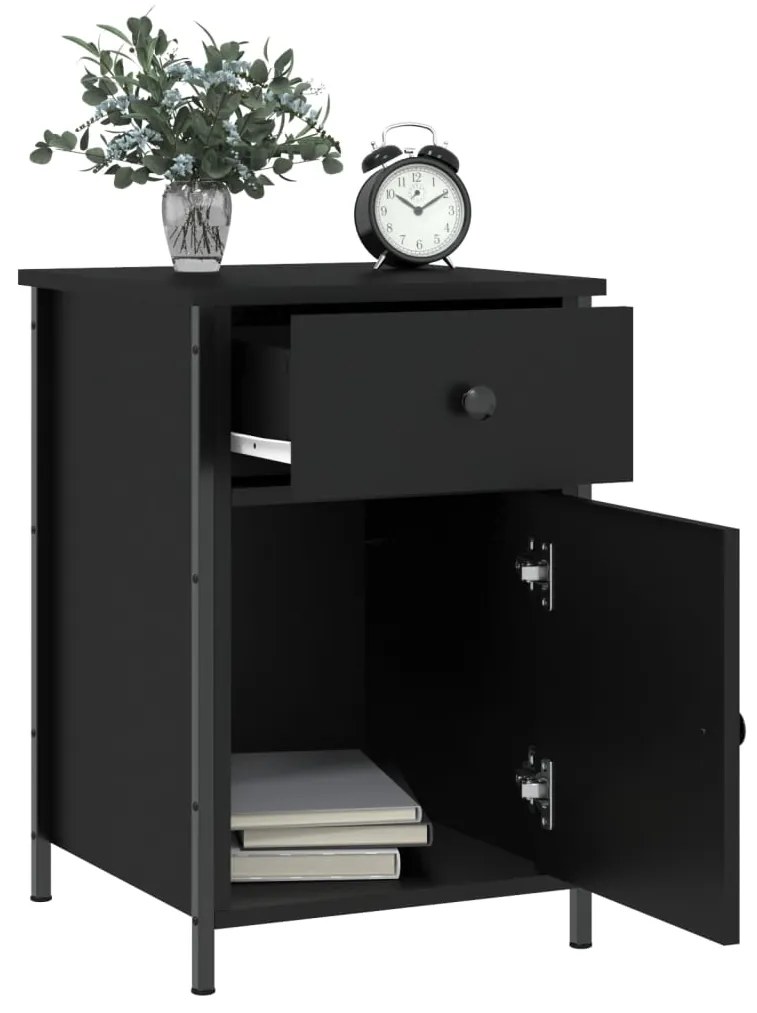 vidaXL Κομοδίνο Μαύρο 40 x 42 x 60 εκ. από Επεξεργασμένο Ξύλο