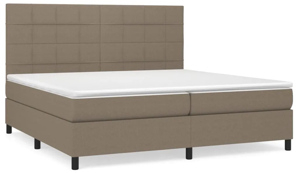 vidaXL Κρεβάτι Boxspring με Στρώμα Taupe 200x200 εκ. Υφασμάτινο