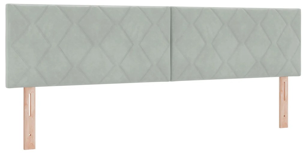 vidaXL Κρεβάτι Box Spring με στρώμα Ανοιχτό γκρι 180x200 εκ Βελούδο