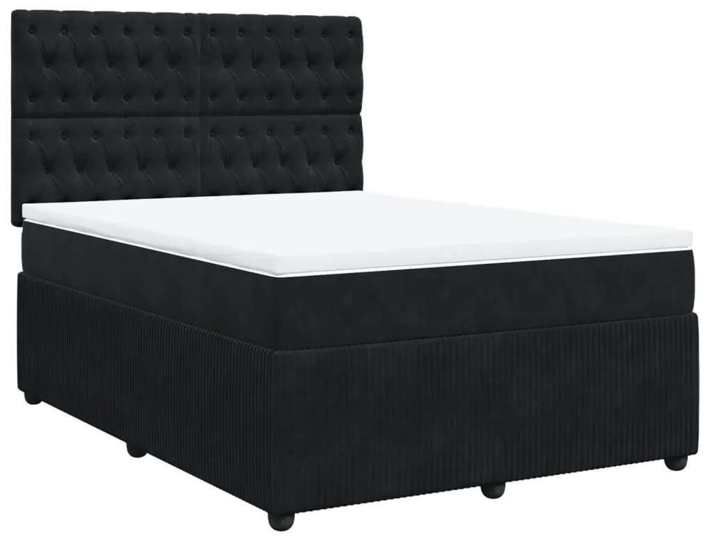 ΚΡΕΒΑΤΙ BOXSPRING ΜΕ ΣΤΡΩΜΑ ΜΑΥΡΟ 140X190 ΕΚ. ΒΕΛΟΥΔΙΝΟ 3294642