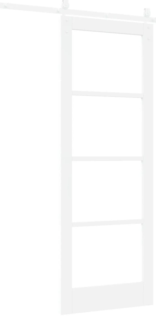 vidaXL Συρόμενη Πόρτα με Σετ Υλικών Λευκή 78x211 εκ. Συμπαγές Ξύλο Πεύκου