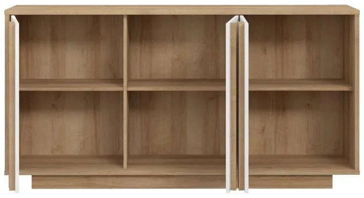 Μπουφές Chesto μελαμίνη σε λευκή και oak απόχρωση 169.2x42x87εκ 169.2x42x86.9 εκ.