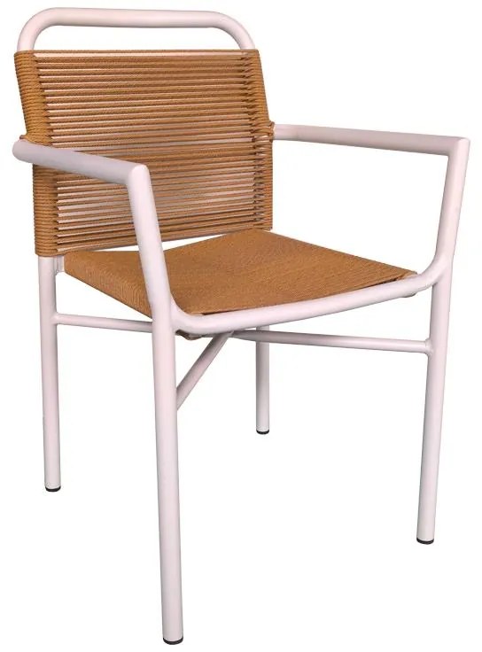 Τραπεζαρία Nares-Clutch A σετ 5τεμ λευκό αλουμίνιο και plywood σε φυσική απόχρωση 140x80x72.5εκ 140x80x72.5 εκ.