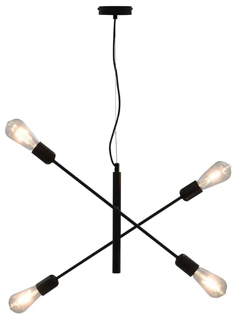vidaXL Φωτιστικό Οροφής με Λαμπτήρες Filament 2 W Μαύρο Ε27