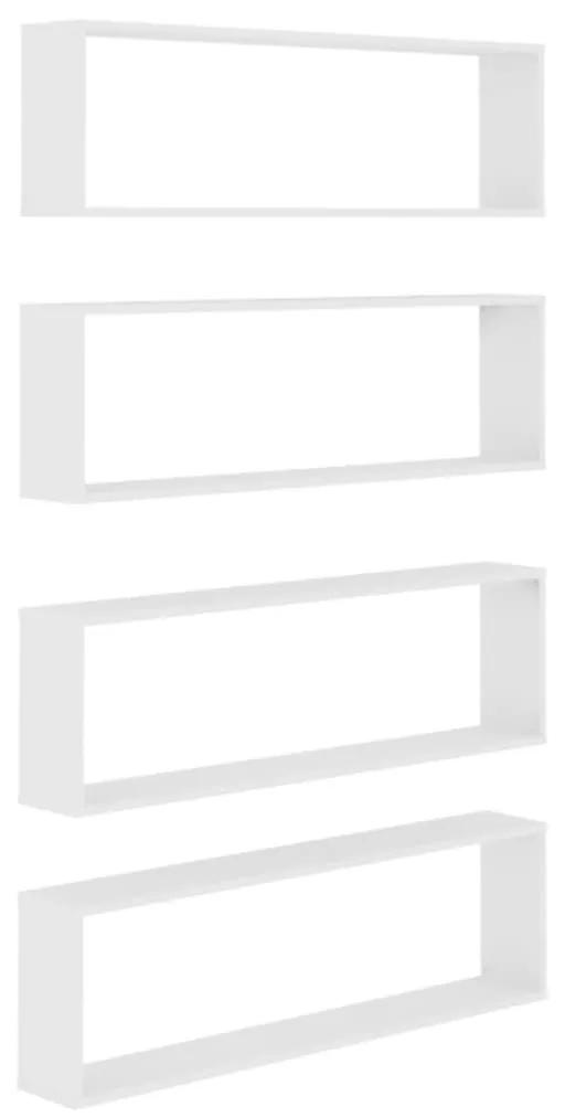 Ράφια Κύβοι Τοίχου 4 τεμ. Λευκά 100 x 15 x 30 εκ. Μοριοσανίδα - Λευκό