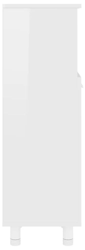 Στήλη Μπάνιου Γυαλιστερό Λευκό 30 x 30 x 95 εκ. από Μοριοσανίδα - Λευκό