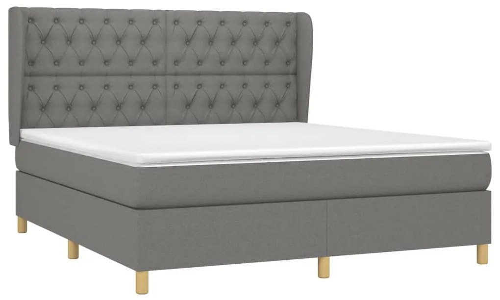 ΚΡΕΒΑΤΙ BOXSPRING ΜΕ ΣΤΡΩΜΑ ΣΚΟΥΡΟ ΓΚΡΙ 160X200 ΕΚ ΥΦΑΣΜΑΤΙΝΟ 3128774