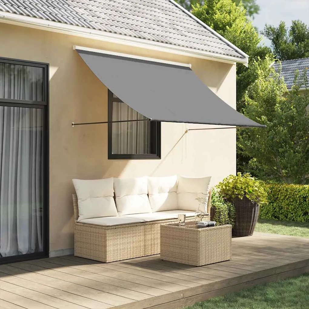vidaXL Τέντα Συρόμενη Ανθρακί 250 x 150 εκ. από Ύφασμα και Ατσάλι