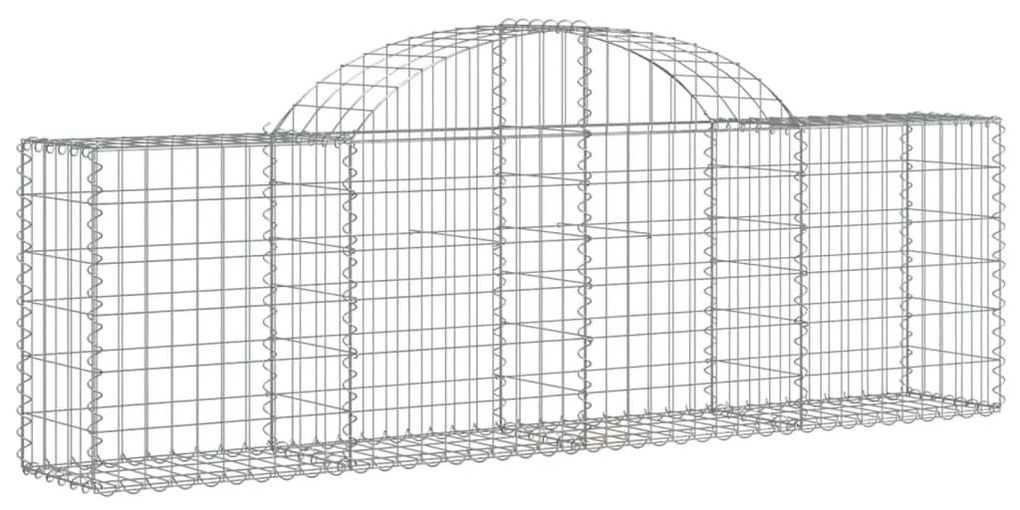 Συρματοκιβώτια Τοξωτά 20 τεμ. 200x30x60/80 εκ. Γαλβαν. Ατσάλι - Ασήμι