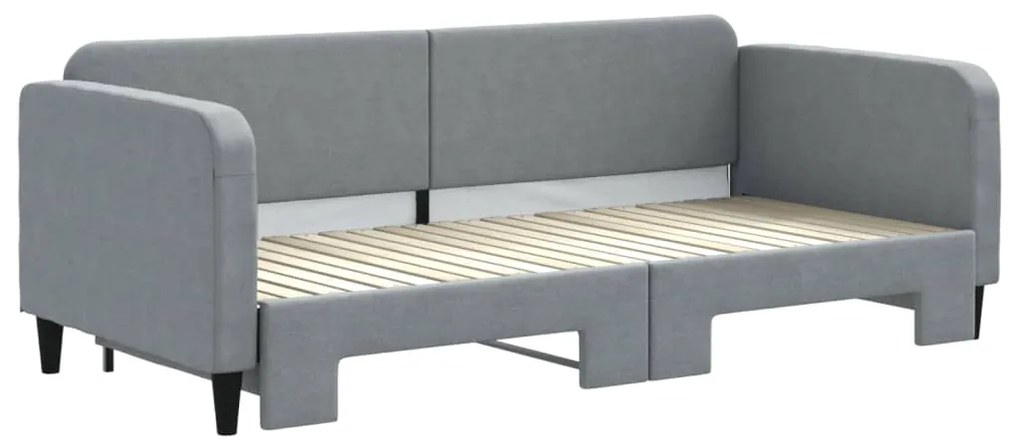 vidaXL Καναπές Κρεβάτι Συρόμενος Ανοιχτό Γκρι 90 x 200 εκ. Υφασμάτινος