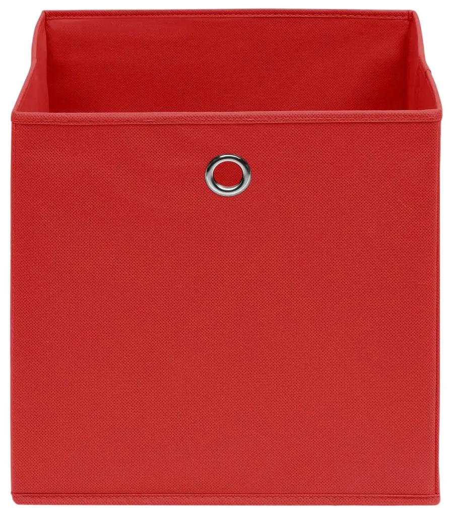 vidaXL Κουτιά Αποθήκευσης 4 τεμ. Κόκκινα 32 x 32 x 32 εκ. Υφασμάτινα