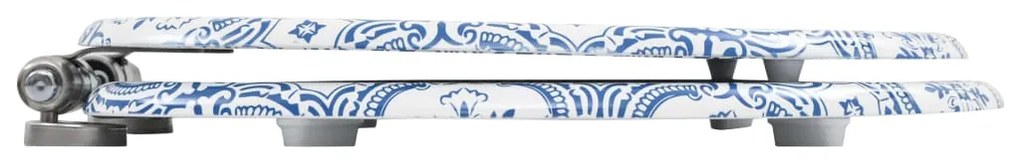 vidaXL Καλύμματα Λεκάνης με Soft Close 2 τεμ. Σχέδιο Πορσελάνη από MDF