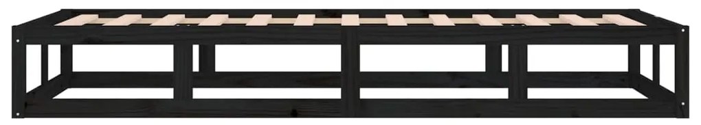vidaXL Πλαίσιο Κρεβατιού Μαύρο 75 x 190εκ. από Μασίφ Ξύλο Small Single