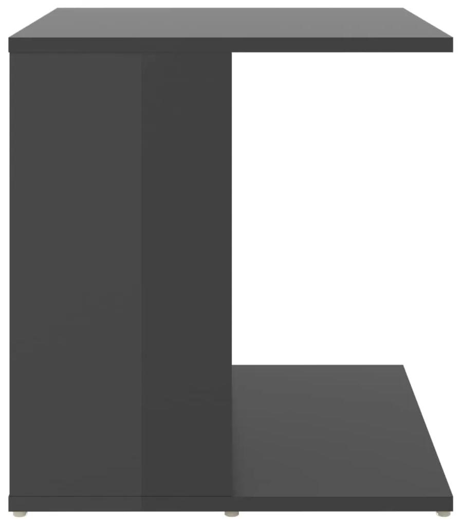vidaXL Τραπέζι Βοηθητικό Γυαλιστερό Γκρι 45 x 45 x 48 εκ. Μοριοσανίδα
