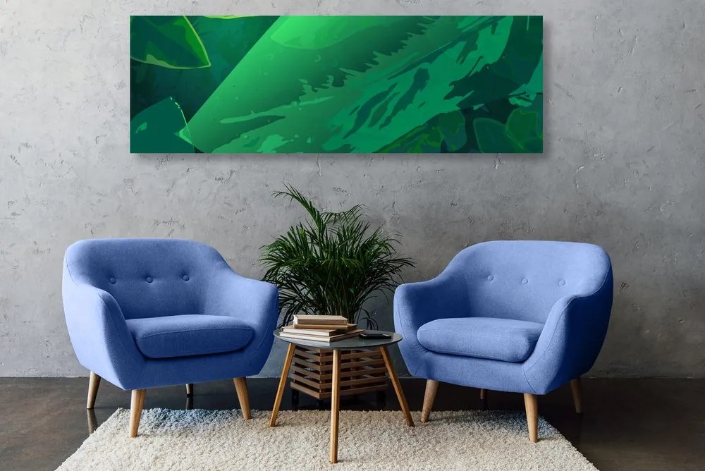 Εικόνα πράσινων φύλλων στην ζούγκλα - 150x50