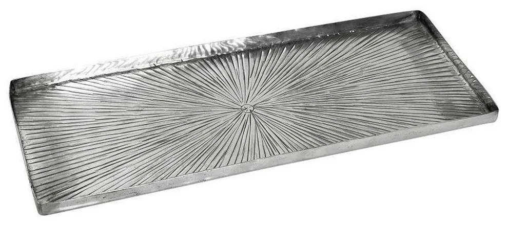 Δίσκος Σερβιρίσματος Αλουμινίου Pandora Ορθογώνιος Step Γραμμωτός LAK219K2 51x18,5cm Silver Espiel Αλουμίνιο