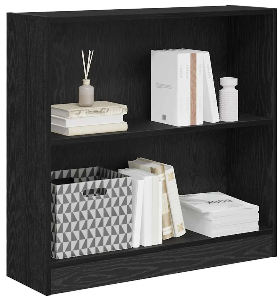 vidaXL Ράφι Βιβλίων Μαύρη Οξυά 80 x 24 x 76 εκ. Επεξεργασμένο ξύλο