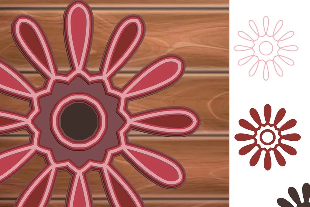 Intra απο ξύλο plywood 3mm-4mm πάχος 3D MultiLayer Mandala Cut File Δίασταση 30x30 cm INTRAFABR-14861990