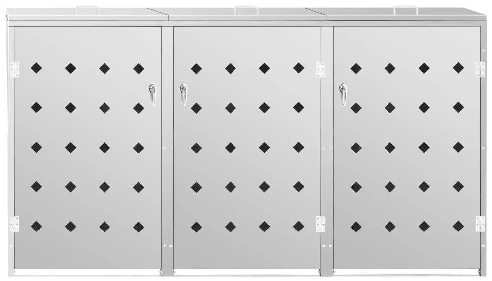 vidaXL Πλαίσιο Τριπλό για Κάδους Απορριμμάτων 240 L Ανοξείδωτο Ατσάλι
