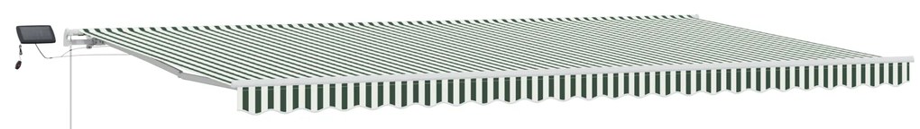 vidaXL Χειροκίνητη Αναδιπλούμενη Τέντα με LED Πράσινη και Λευκή 600x350 εκ.